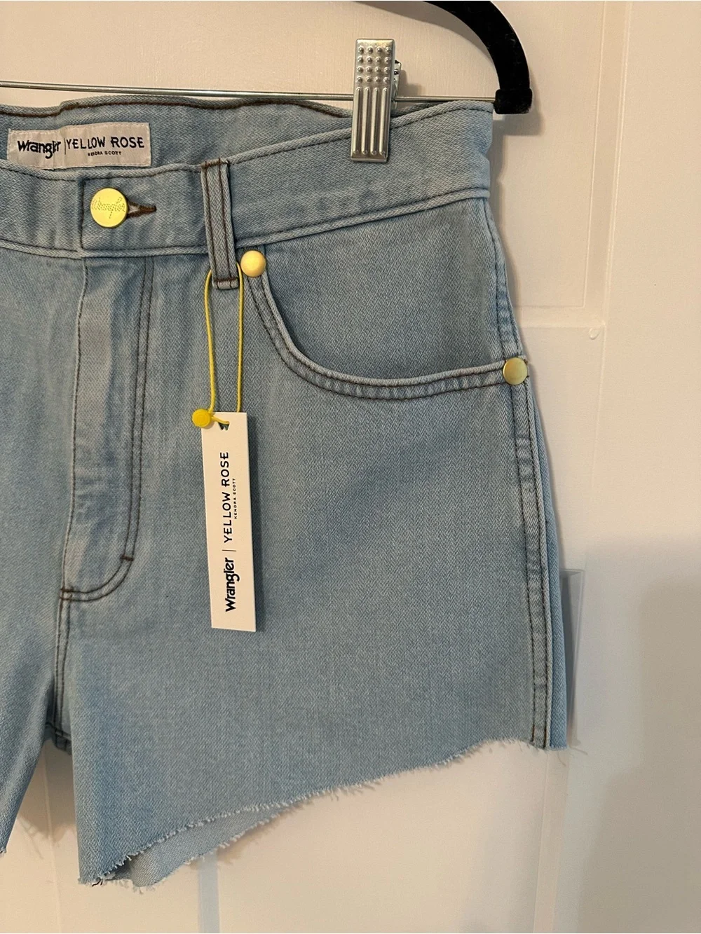 Wrangler x Yellow Rose Light Blue Denim Cutoff Shorts brand new with tags
